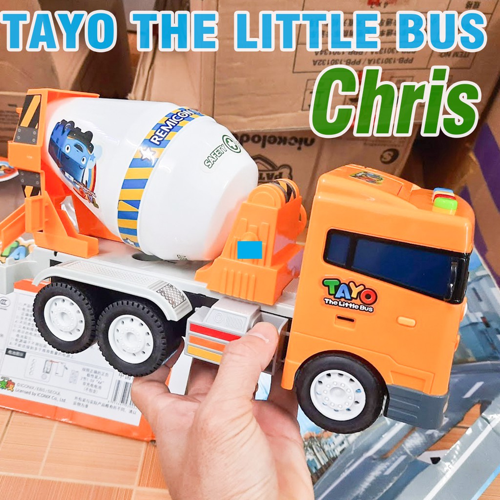 Xe bồn chở bê tông nhân vật Chris trong Tayo the little bus đồ chơi trẻ em bằng nhựa