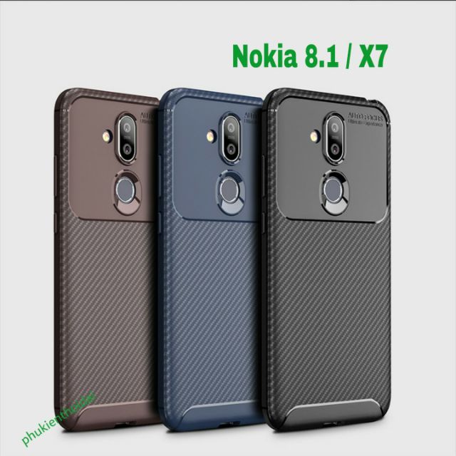 Ốp lưng Nokia 8.1 / Nokia X7 chống sốc Rằn Ri hiệu Auto Focus chống mồ hôi vân tay siêu bền