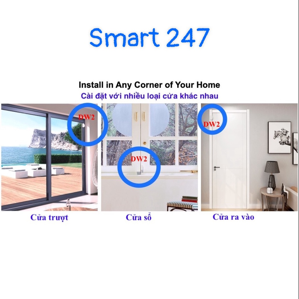 Cảm biến cửa Sonoff DW2 kết nối Wifi, App eWelink, GoogleAssistant, Alexa, Home Assistant