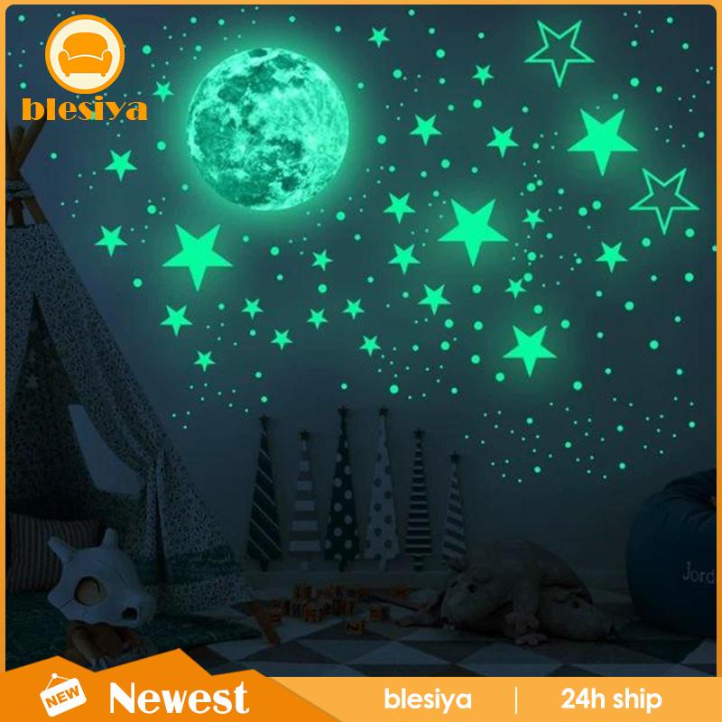 [Blesiya] 435 Miếng Dán Tường Hình Ngôi Sao Dạ Quang