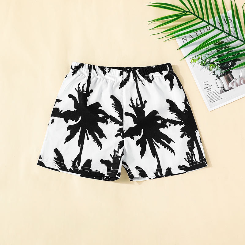 Combo bộ đồ bé trai 1-6 tuổi tay ngắnIn họa tiết hoa Hawaii áo phông quần đùi set mùa hè thời trang cho bé trẻ em