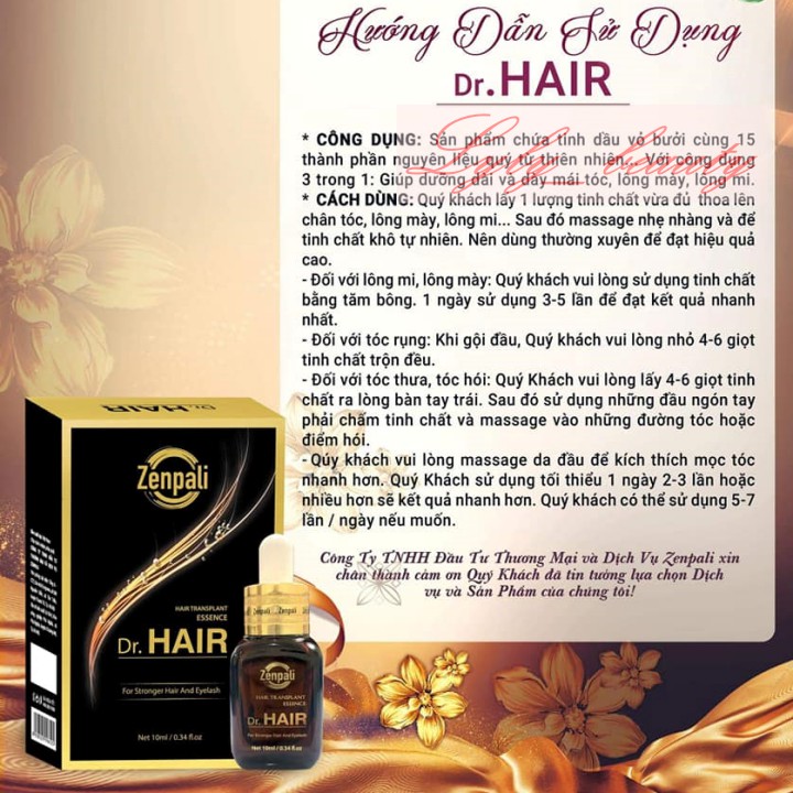 [AUTH] Zenpali Tinh chất dài mi mọc tóc Dr Hair - Zenpali Hair - Nhà Tôi 3 Đời " Trị Hói Tóc - Cấy Mi ''