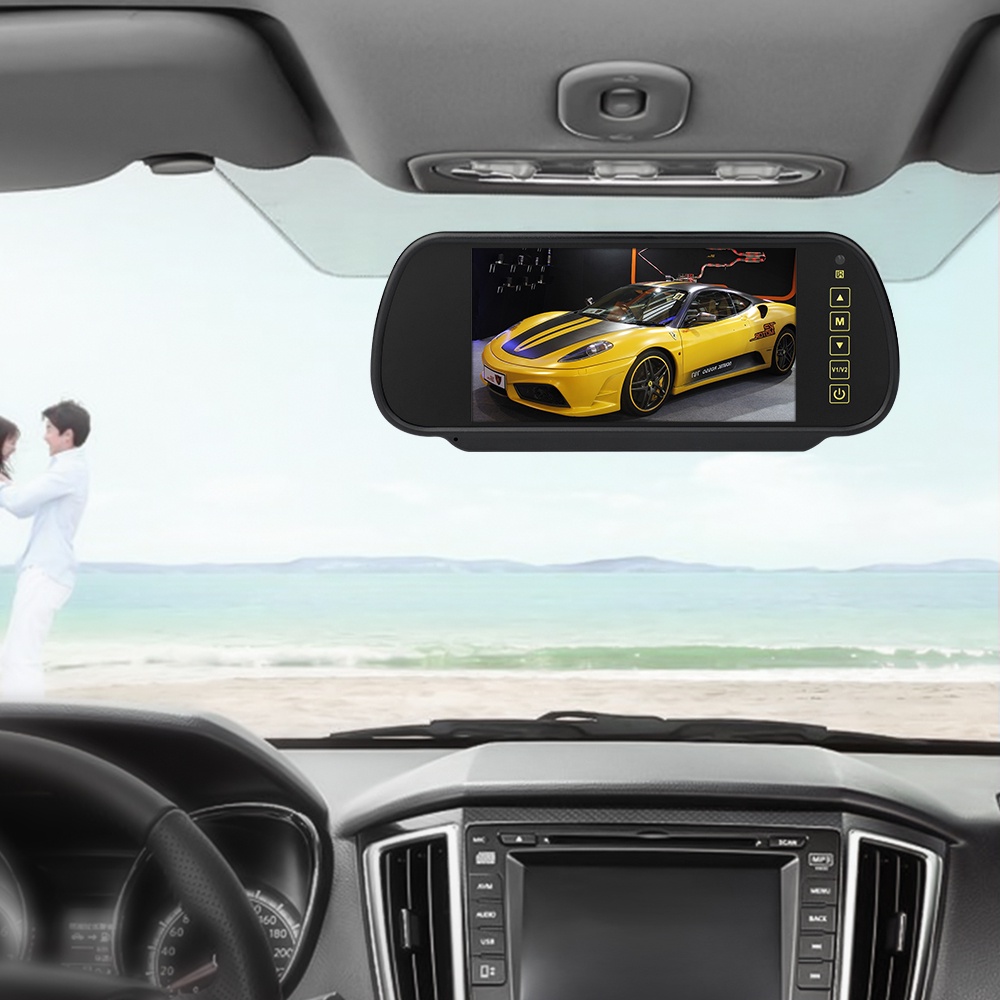 Gương Chiếu Hậu Màn Hình TFT LCD 7 Inch Hỗ Trợ Đỗ Xe Tầm Nhìn Đêm