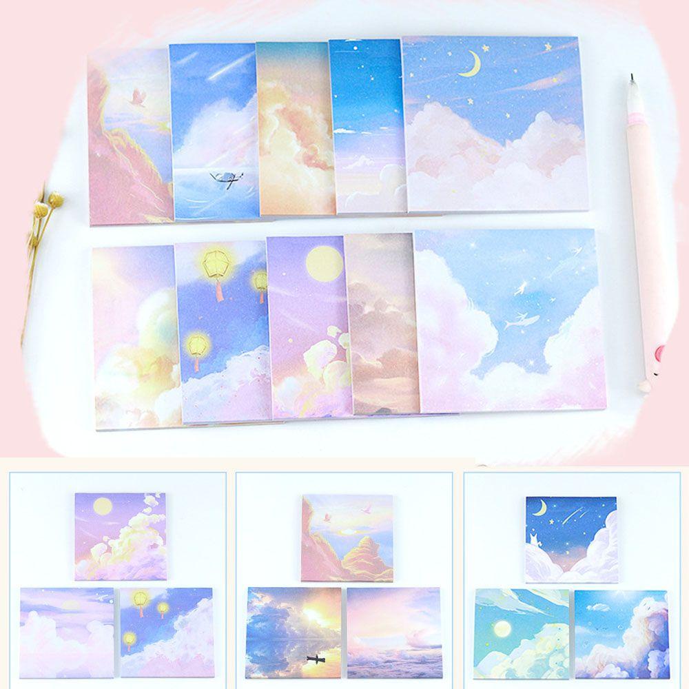 Giấy Ghi Chú Họa Tiết Phong Cảnh Độc Đáo Trang Trí Sổ Tay / Văn Phòng