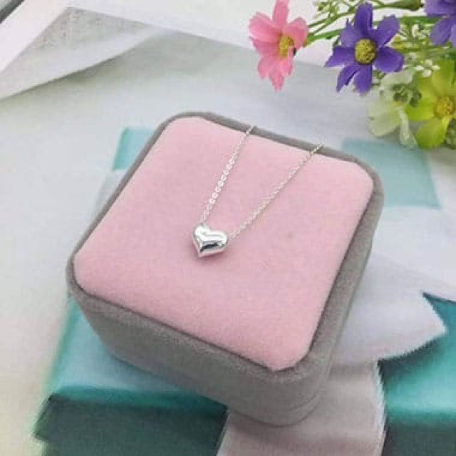 Dây Chuyền Bạc Nữ Trái Tim Phồng Cực Xinh Bạc Ta Cao Cấp