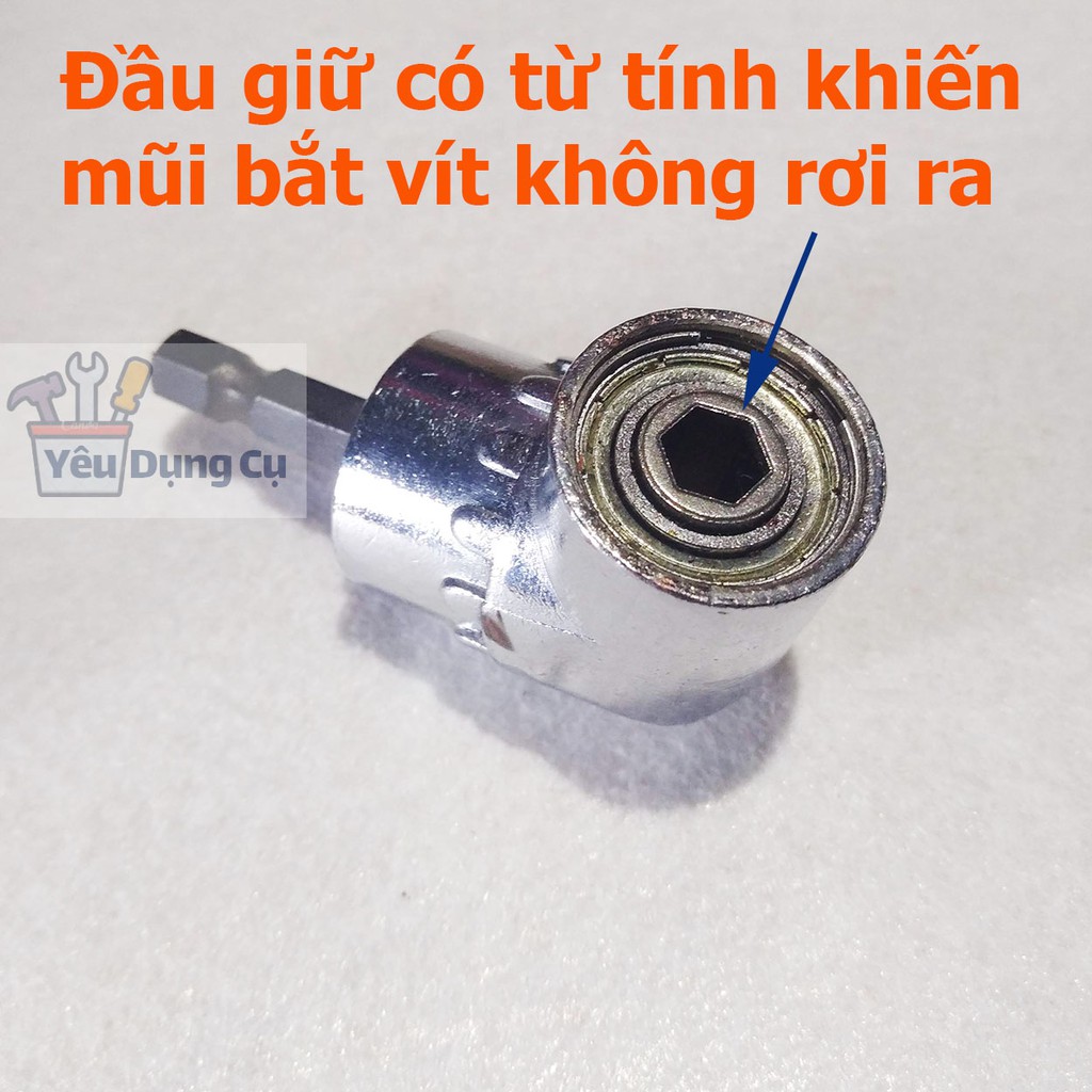 Đầu chuyển hướng bắt vít chân lục giác dùng cho máy khoan bắn vít và tuốc nơ vít trong không gian hẹp