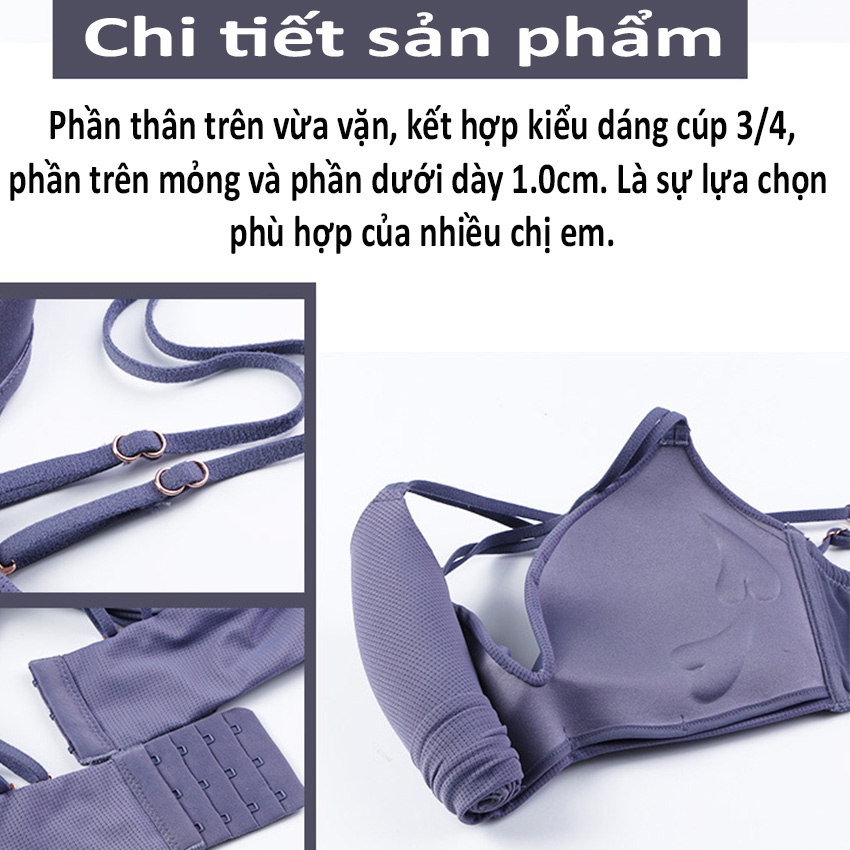 Áo lót nâng ngực HuNa áo ngục không gọng cúp 2,5 cm AN04 mút dày vạt chéo tôn dáng vòng 1 mềm mại tạo khe đẩy ngực NaHu