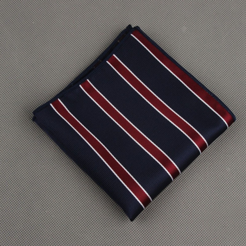 Khăn Tay Vuông 23 * 23CM Họa Tiết Chấm Bi / Kẻ Sọc Bằng Polyester Phong Cách Doanh Nhân Cho Nam