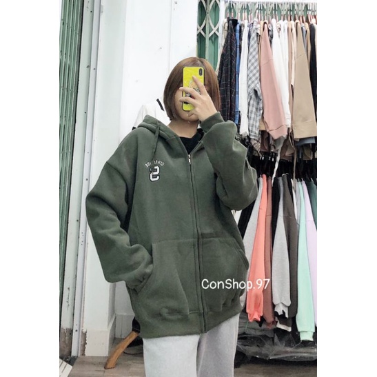 Áo Khoác Nỉ Bông Kéo Khóa Thêu Chữ S | BigBuy360 - bigbuy360.vn