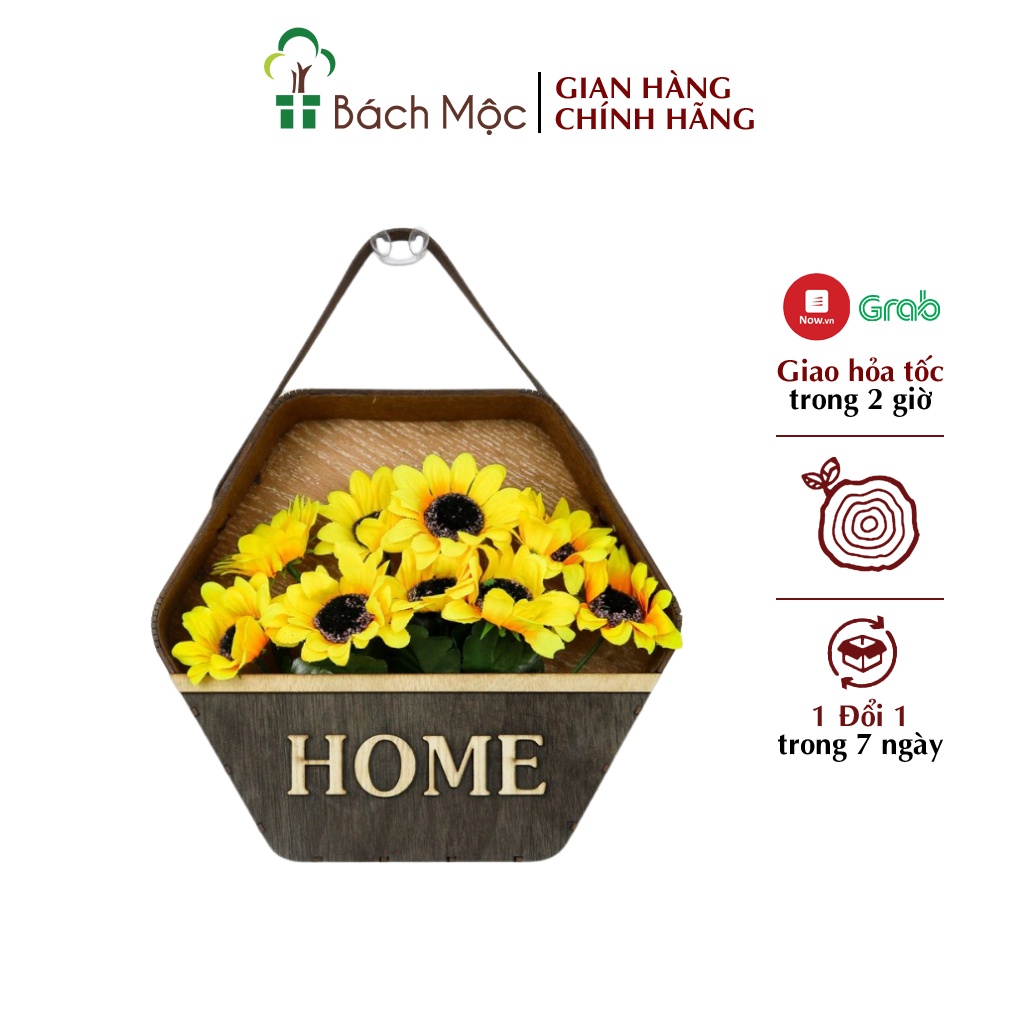 [Mã BMBAU50 giảm 7% đơn 99K] Giỏ Hoa Gỗ Decor BÁCH MỘC Treo Tường Trang Trí Phòng Khách, Cửa Hàng