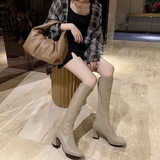 Bốt đùi da 7cm, bốt cao cổ lót lông, boot da cao gót