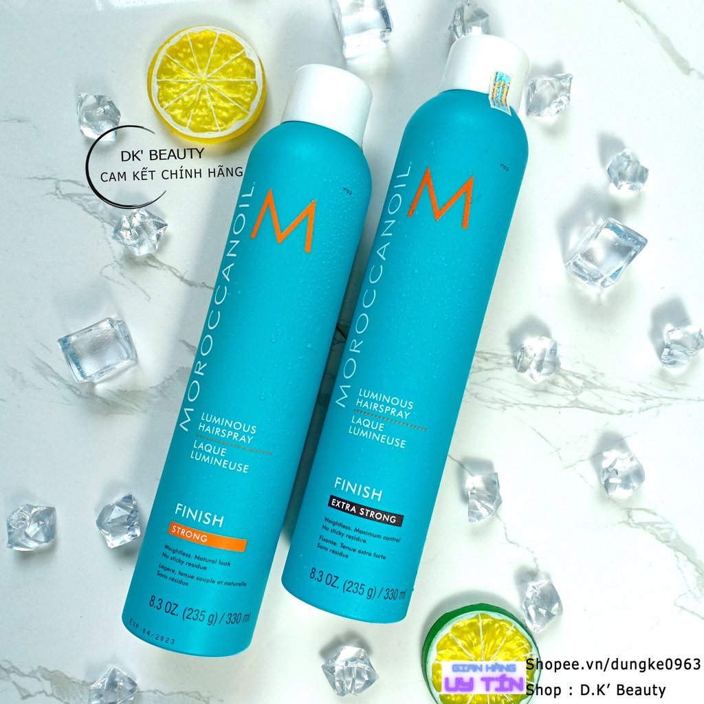 Gôm Moroccanoil Tạo Kiểu Xịt Bóng Giữ Nếp Mạnh, Siêu Mạnh Luminous Hairspray