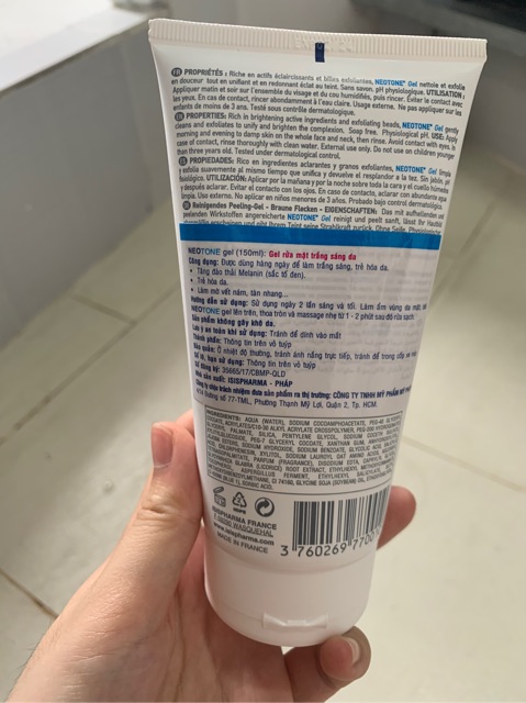 Gel rửa mặt trắng sáng da - NEOTONE GEL ISIS PHARMA