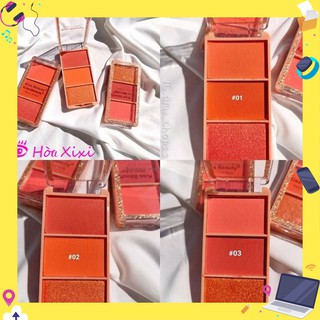 Phấn má hồng 3 ngăn Kiss Beauty Peach of Blush ( nấm rơm shop)