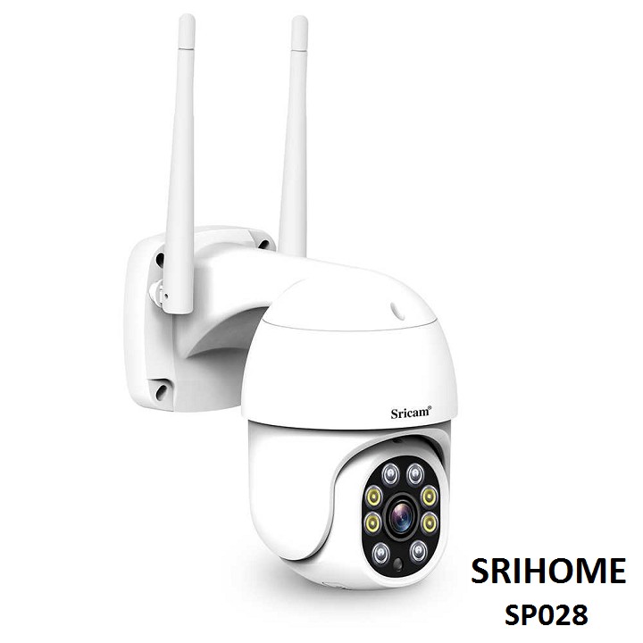 Camera IP ngoài trời SriHome SP028 FullHD 1080P 2.0Mp chống nước chống bụi tích hợp LED Quay màu ban đêm