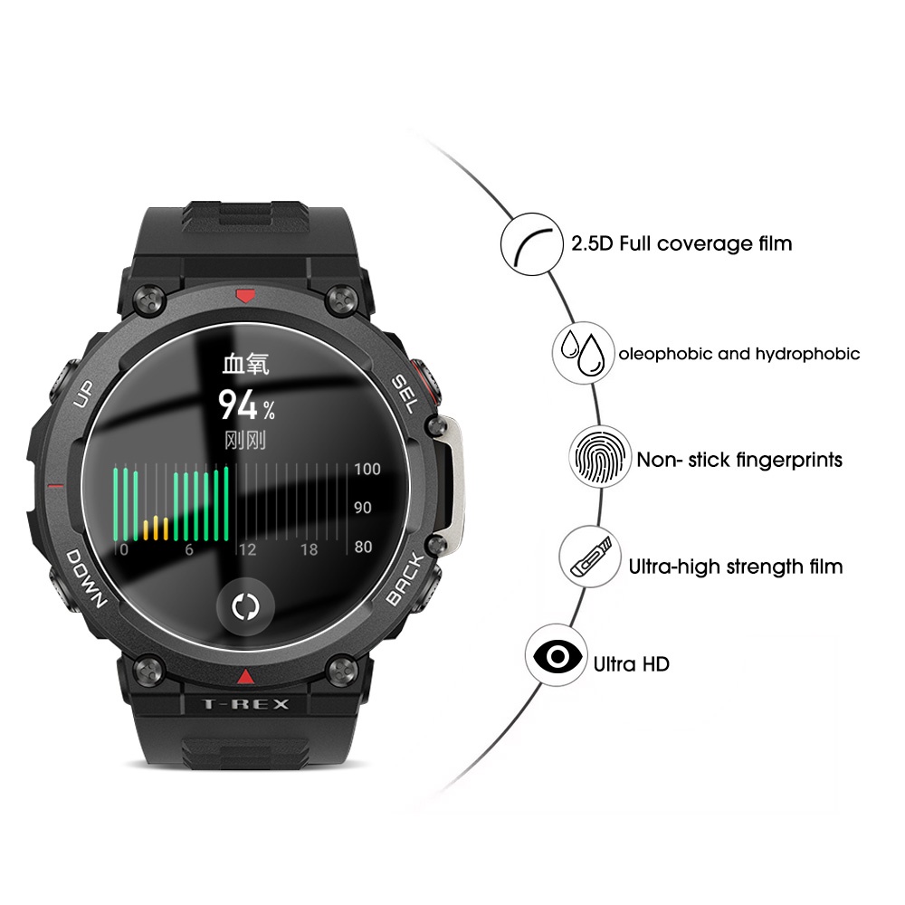 Kính Cường Lực Siêu Mỏng HD Trong Suốt Dạng Cong Cho Amazfit T-Rex 2