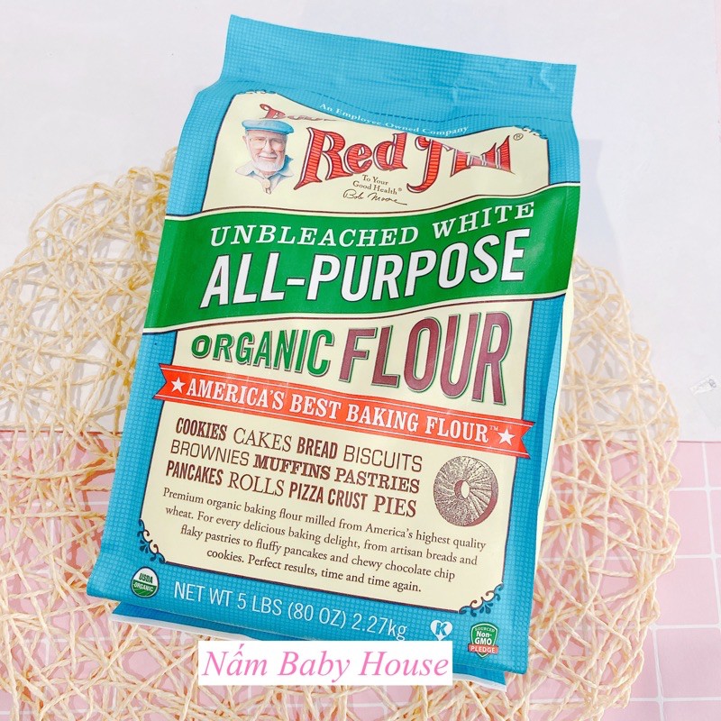 Bột mì hữu cơ BOD'S  RED MILL Mỹ làm bánh cho bé và gia đình