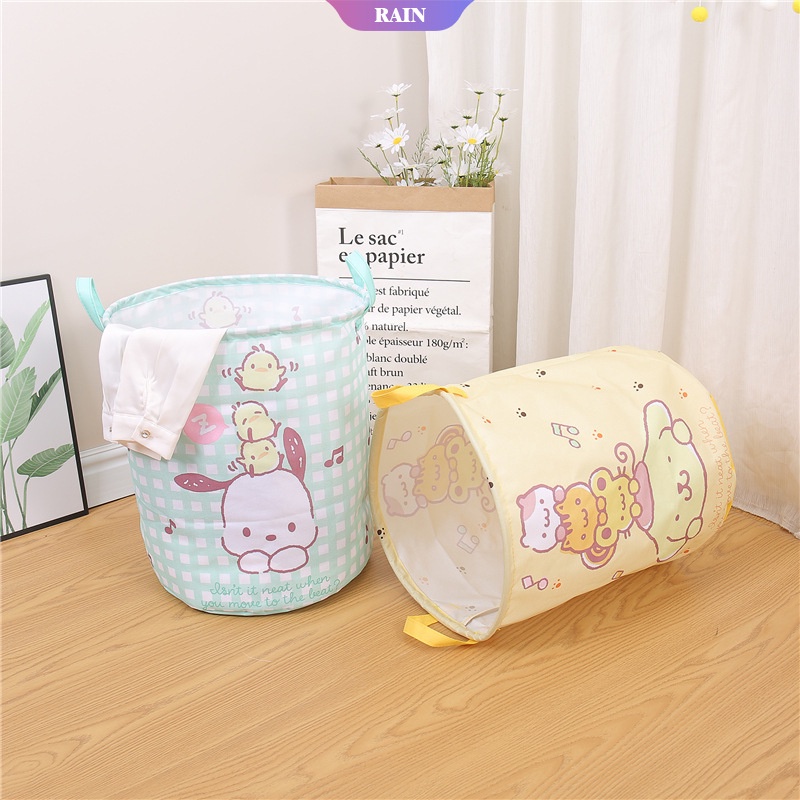 SANRIO Giỏ Đựng Quần Áo Bẩn Bằng Vải Oxford Họa Tiết Hoạt Hình Dễ Thương Chống Thấm Nước
