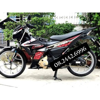 Tem rời Crom Satria phối đỏ bạc cực đẹp. Tem 3 lớp cao cấp bao bay màu