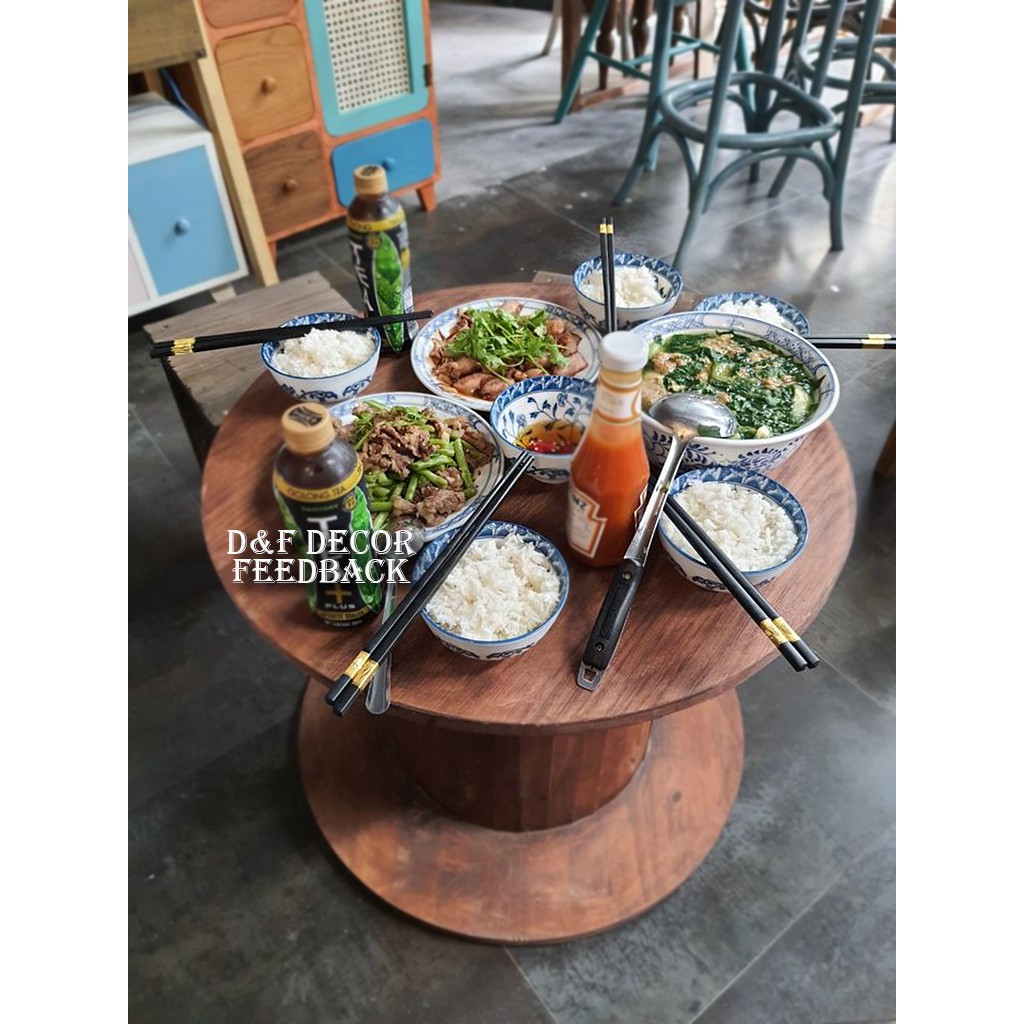 Hộp 10 Đôi Đũa Sừng, Khảm Vàng - Korea Design