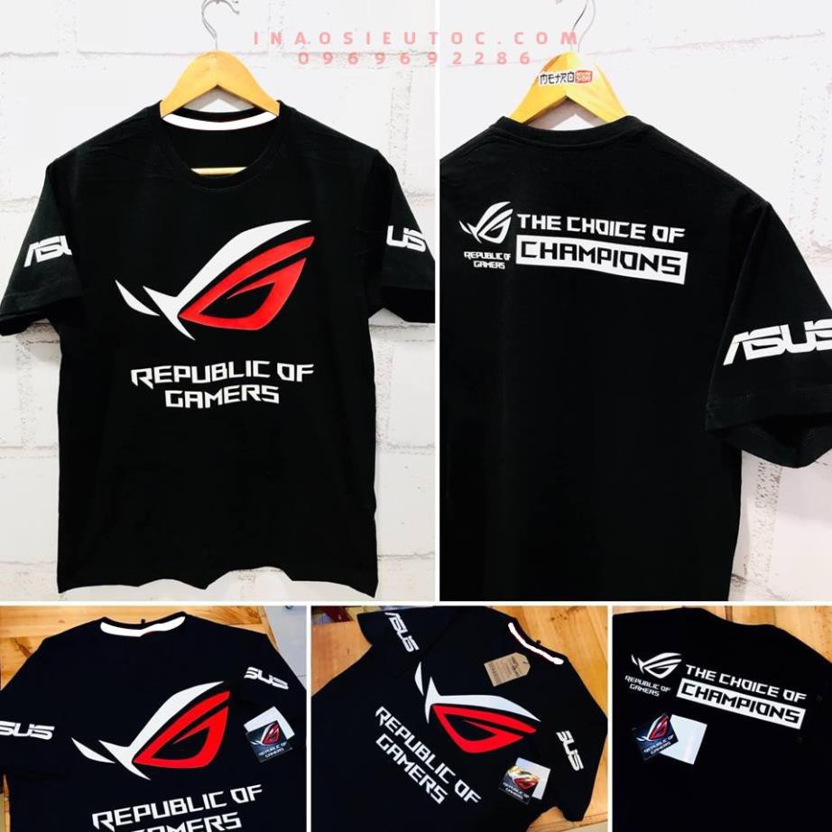 🔥HOT🔥 áo thun unisex in game Asus ROG - áo game PUBG - FF - áo team đẹp giá rẻ /uy tin chat luong