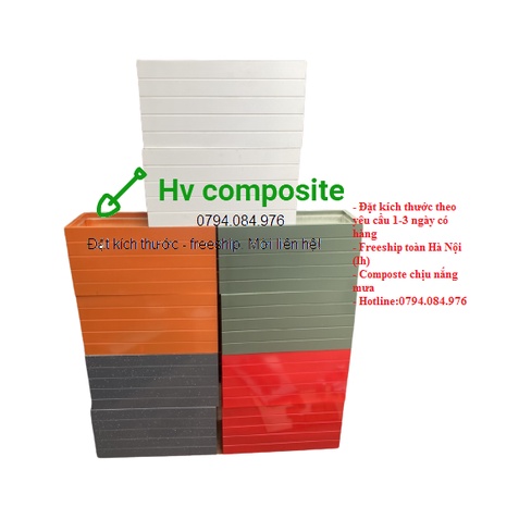 Chậu nhựa trồng cây composite màu nâu cafe