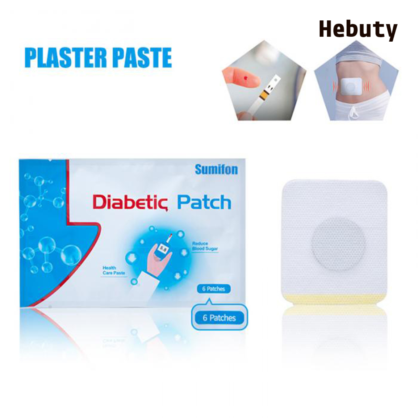 [Home & Living]6 Pcs/1Bag Diabetes Plasters Natural Herbs Diabetic Plaster Diabetes Sticker