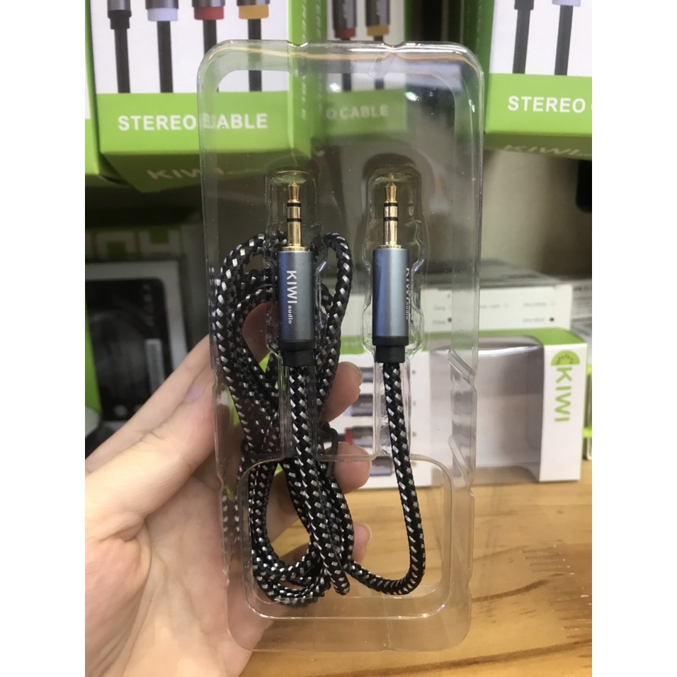 Cáp Kiwi 3.5mm ra 3.5mm. Dây AUX truyền tín hiệu âm thanh hai đầu 3.5mm dài 1,5m. Dây AV KIWI 3.5 to 3.5