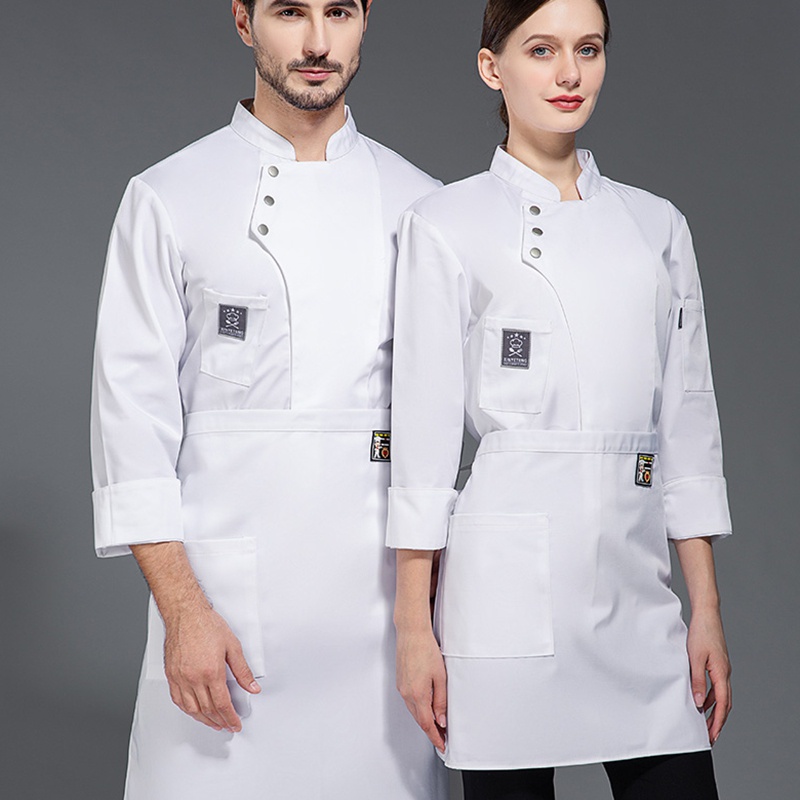 Áo Đồng Phục Đầu Bếp Nhà Hàng / Khách Sạn Bằng cotton Hai Dây Cho Nam Và Nữ