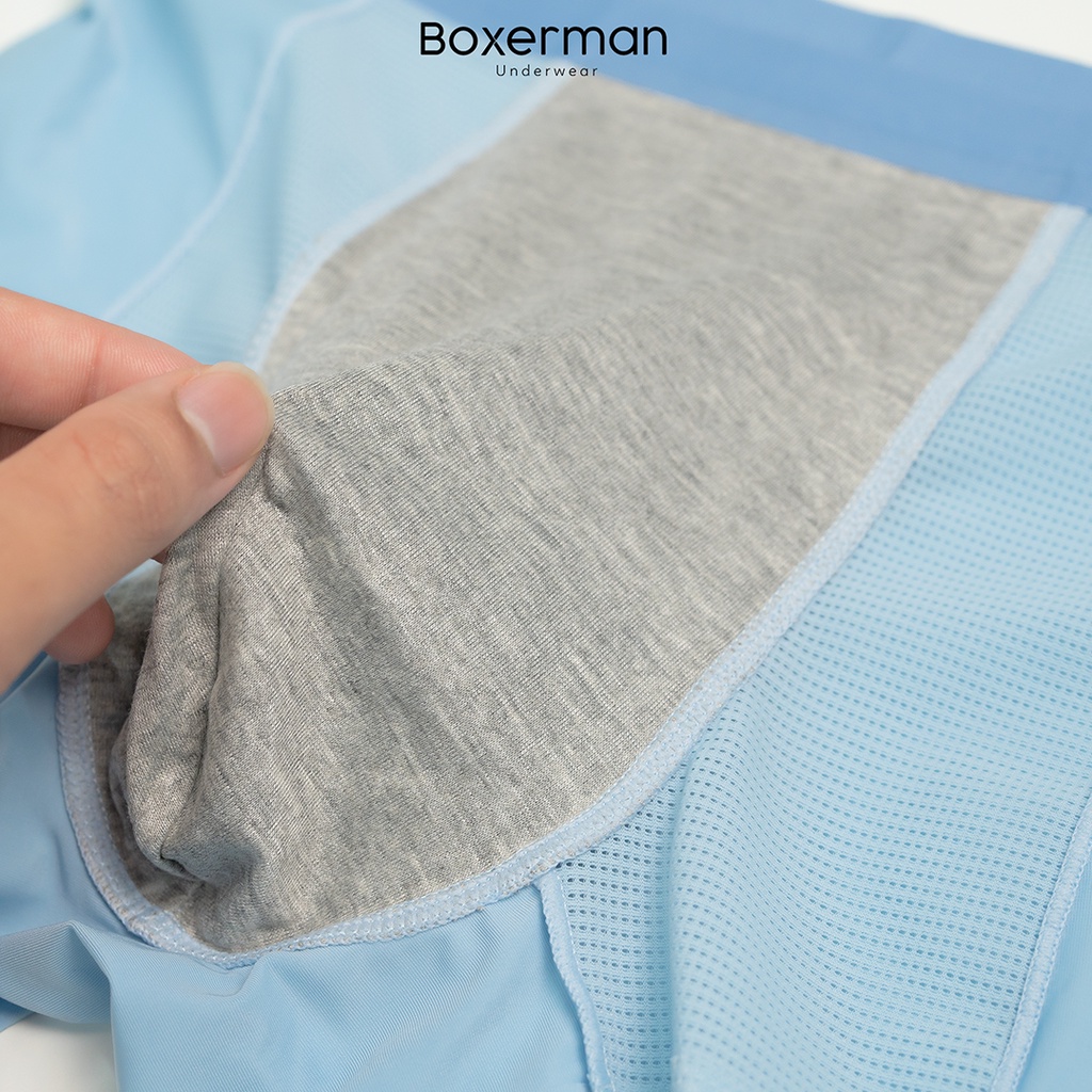 Quần boxer nam PRO MESH/green co giãn thoải mái thoáng mát khử mùi kháng khuẩn cao cấp BOXERMAN
