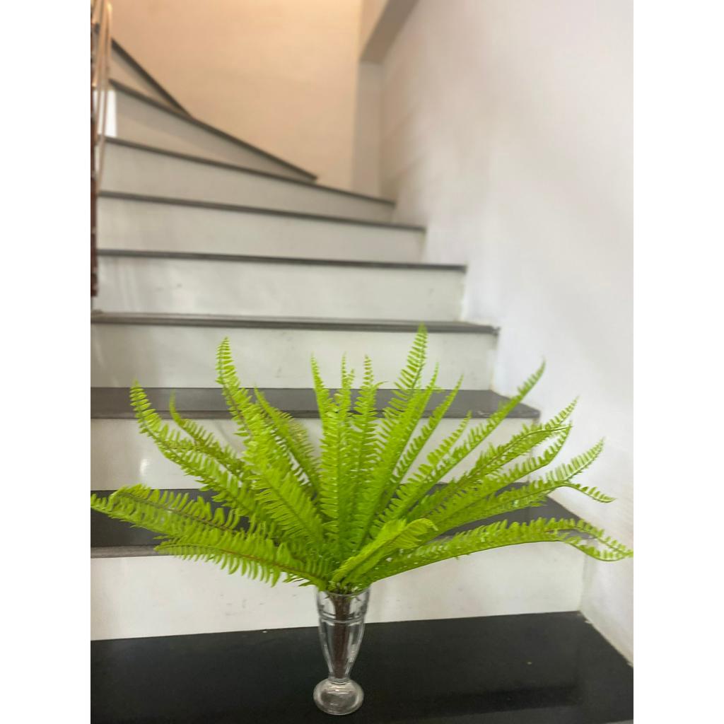Hoa giả - Cây dương xỉ giả bằng nhựa 12 nhánh lá dài cao 56 cm trang trí, decor nội thất nhà cửa.HL074