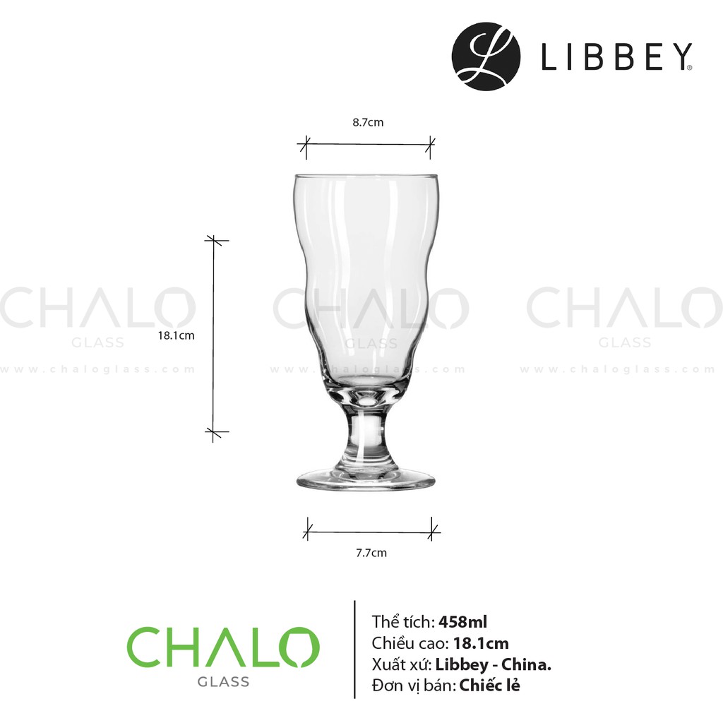 [Chính hãng] Ly thủy tinh uốn lượn Libbey Gorvernor Clintony 458ml - 3722