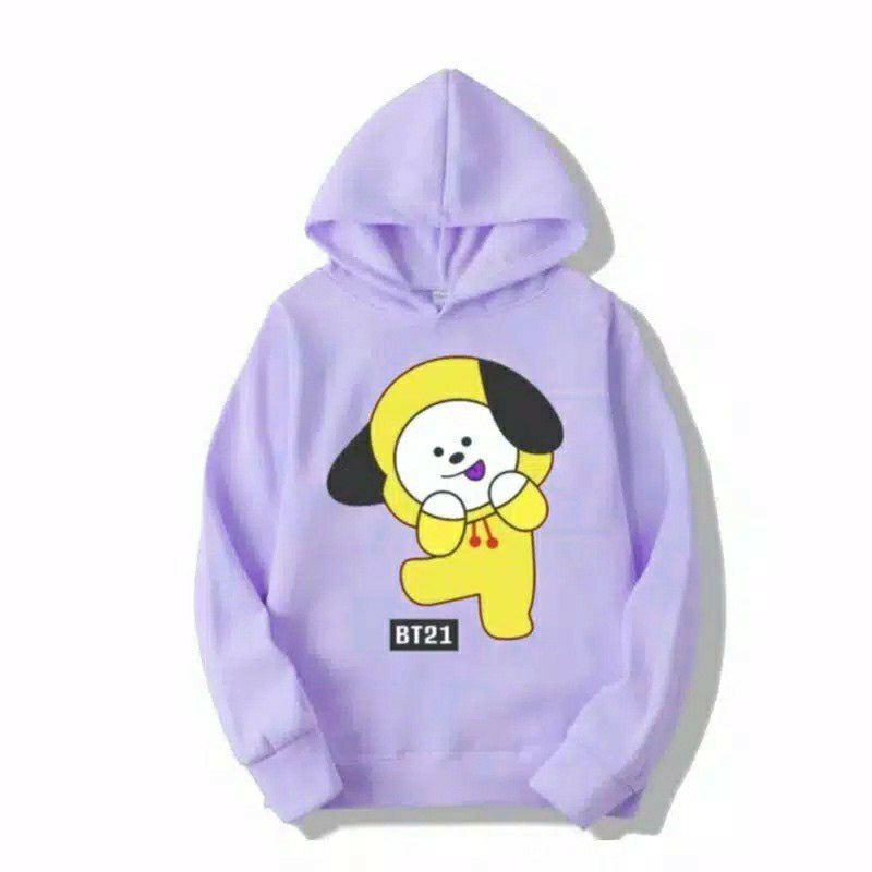 Áo Khoác Có Mũ In Hình Bt21 Bts Cho Bé 6-11 Tuổi