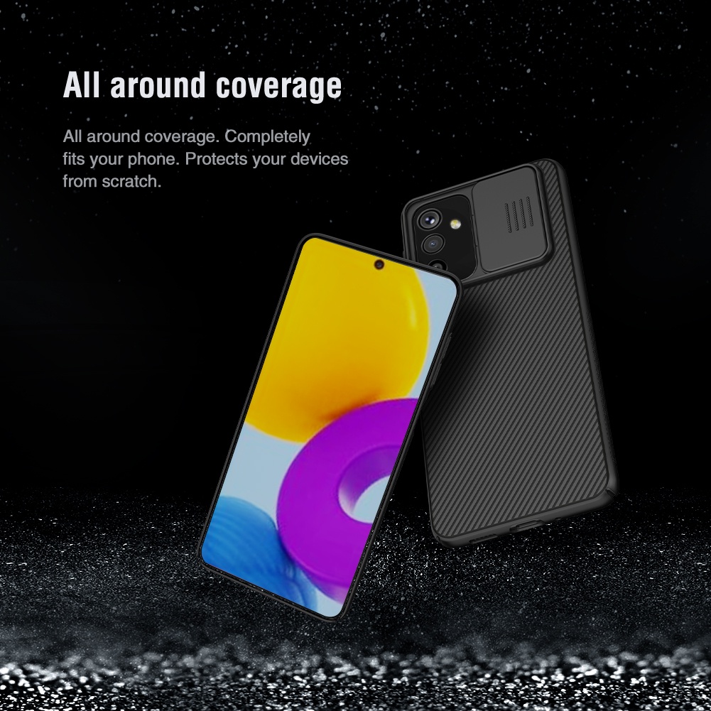 Ốp điện thoại Nillkin bằng pc chống sốc thiết kế nắp trượt bảo vệ camera cho Samsung Galaxy M52 5G