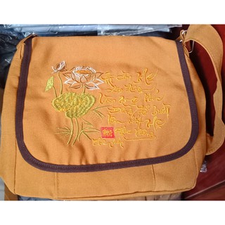 TÚI ĐEO CHÉO ĐI CHÙA ( MÀU BÒ  21*23 CM)