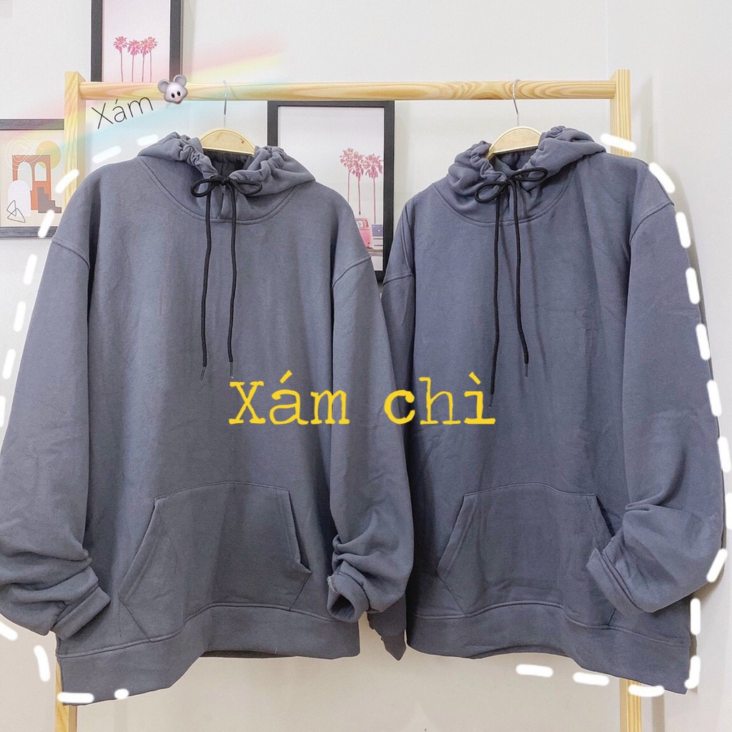 ÁO KHOÁC NỈ BÔNG HOODIE XÁM CHÌ UNISEX