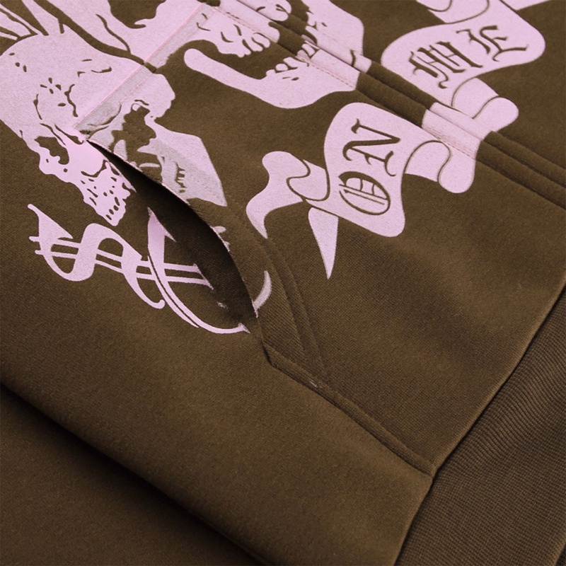 Xiangbao Áo Khoác Hoodie Tay Dài Có Khóa Kéo In Hình Nhện Đính Đá Cho Nữ Sw