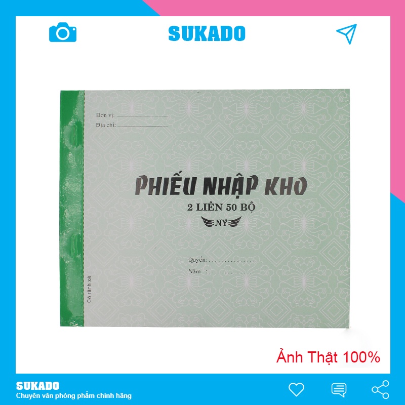 Phiếu xuất nhập kho A5 1 - 2liên 16x20cm xấp 100 tờ SUKADO