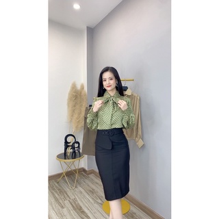 Chân váy corset đai tròn vạt lệch