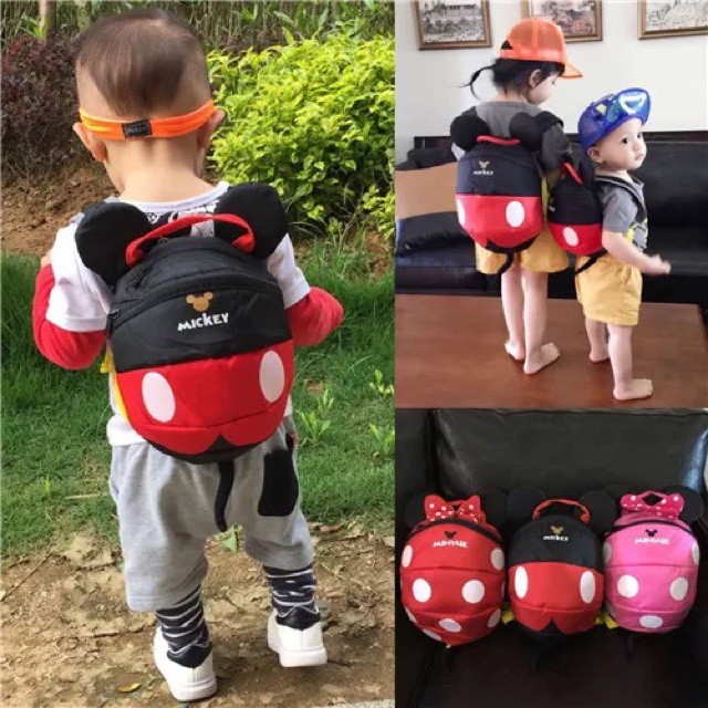 Ba Lô Tập Đi Thiết Kế Hoạt Hình Chuột Mickey Minnie Cho Trẻ Em