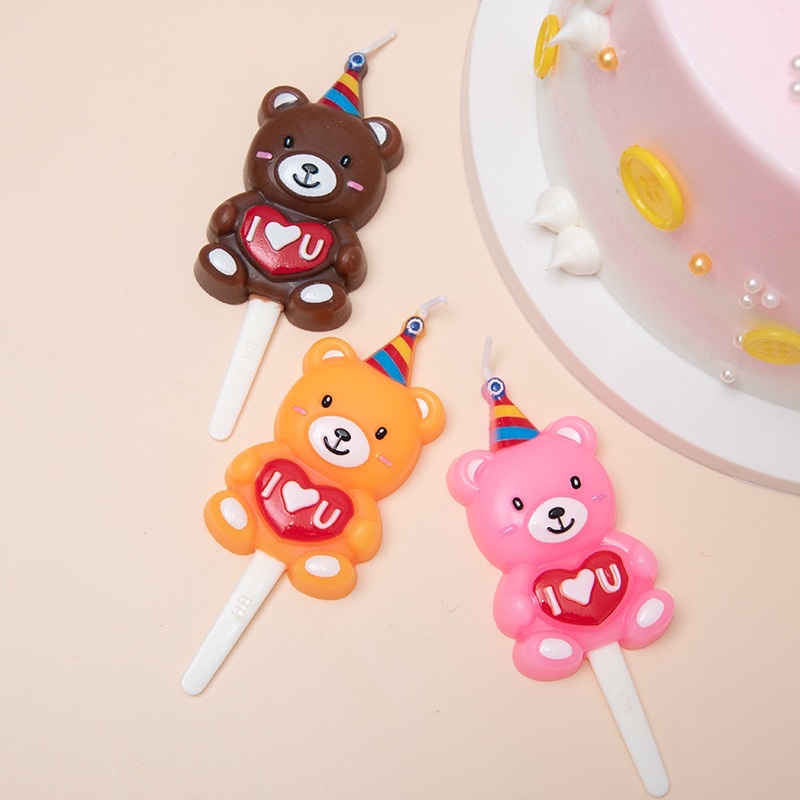 Nến Gấu I Love You Trang Trí Bánh Kem Nghộ Nghĩnh - Yori Party