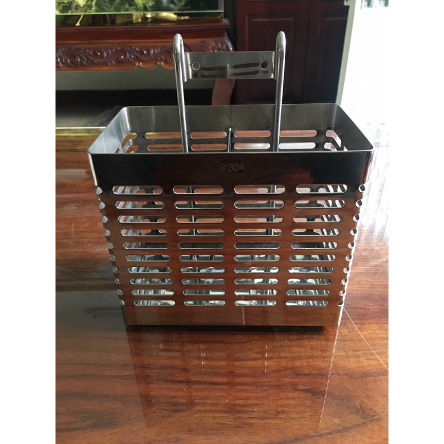 Ống đũa vuông inox 304, khay để đũa 2 ngăn, 3 ngăn - hàng không rỉ sét