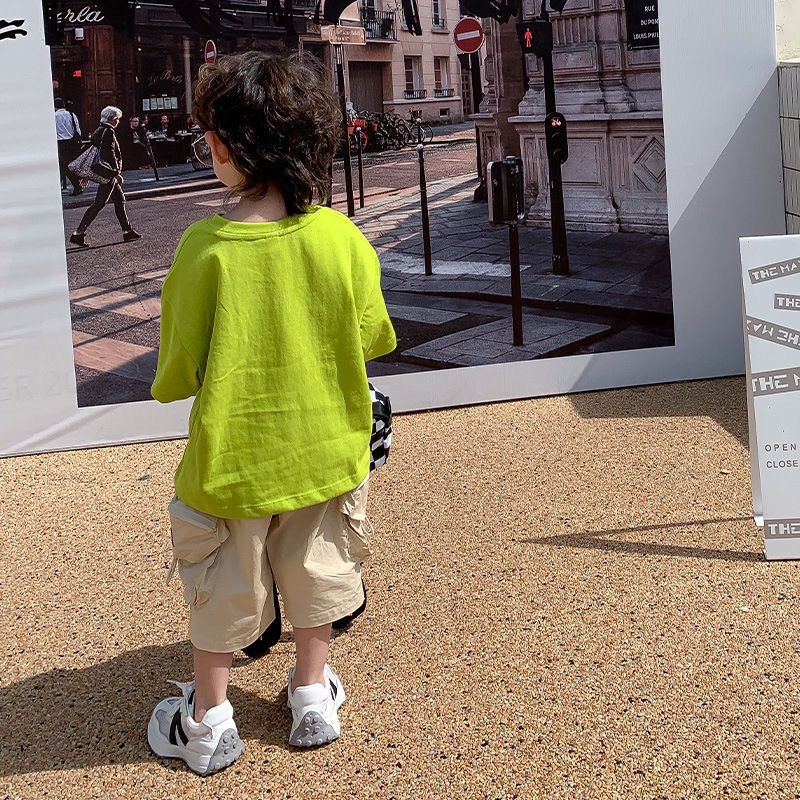 Áo Thun Tay Lỡ Phong Cách Hàn Quốc Thời Trang Mùa Hè 2022 Cho Bé Trai