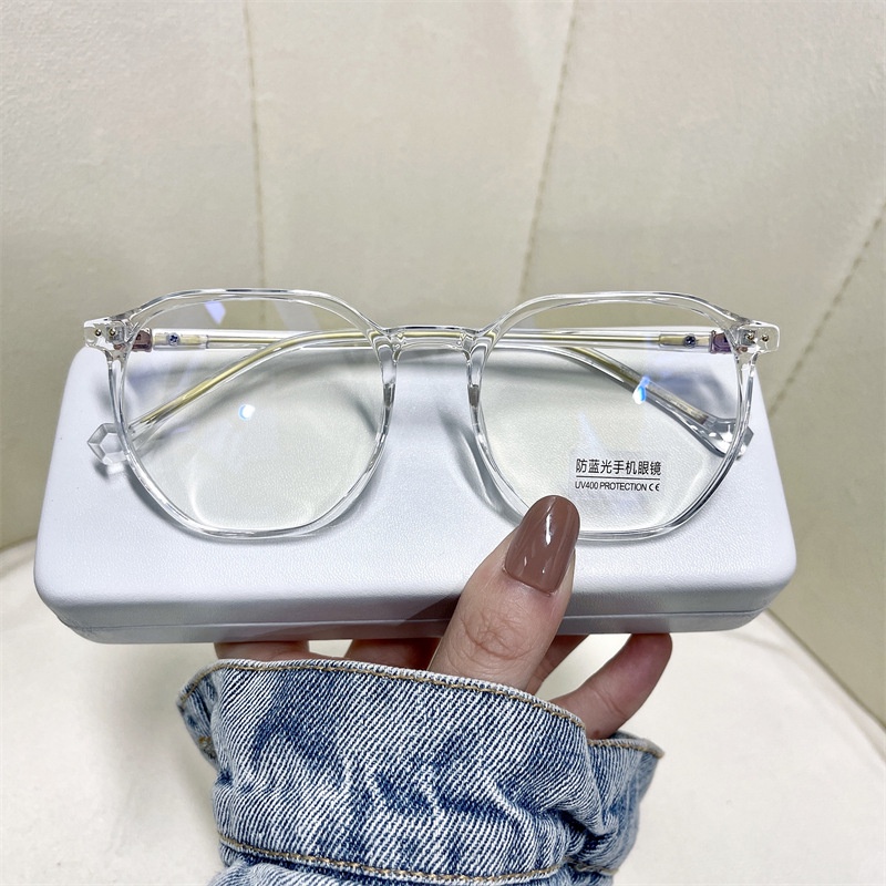 Mắt Kính Gọng Vuông Trong Suốt Siêu Nhẹ Chống Ánh Sáng Xanh TR90 Thời Trang Cao Cấp
