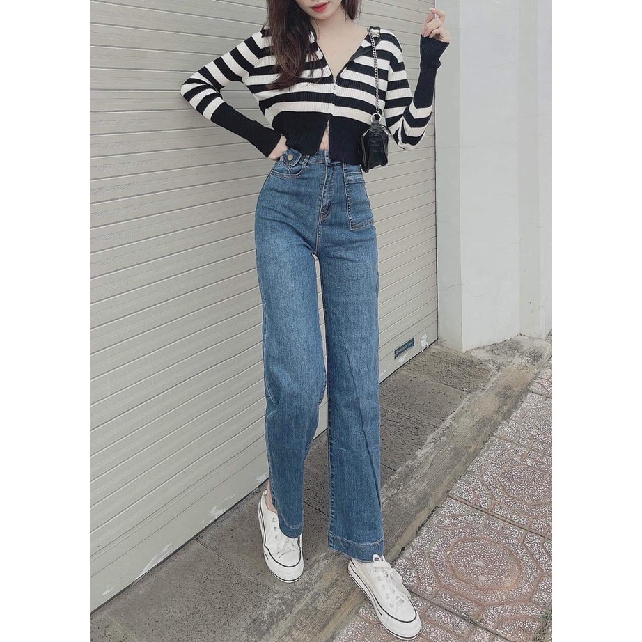 Quần jaen ống xuông  FREE SHIP+TẶNG THÊM 1 SP  Quần jaen nữ ,Quần jaen xuông vuông giãn nắp túi hàng đẹp bao giá gốc