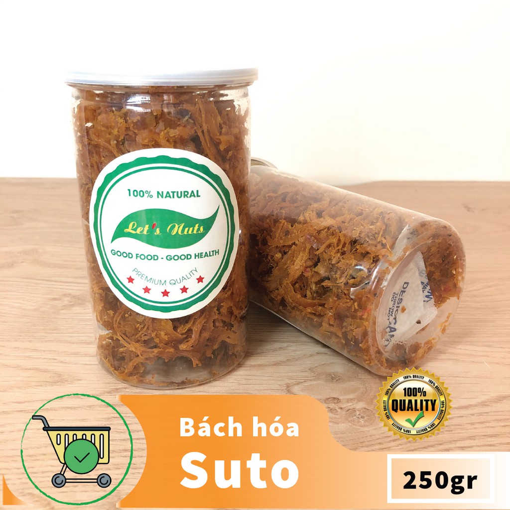 Mực xé tẩm vị ăn liền loại ngon lon 250g chuẩn ăn vặt, mồi nhậu Sutoshop