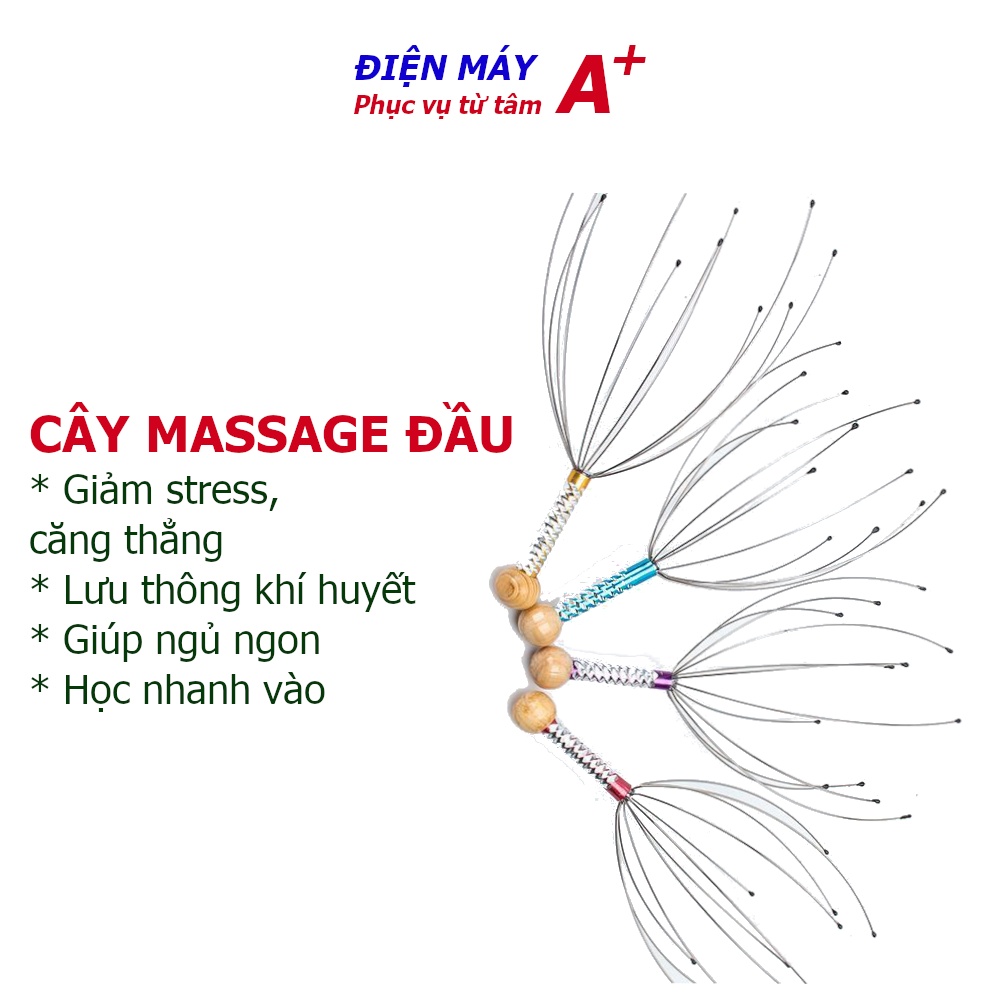 Cây mát xa đầu bạch tuộc: giảm căng thẳng, lưu thông khí huyết, giúp ngủ ngon, học nhanh vào