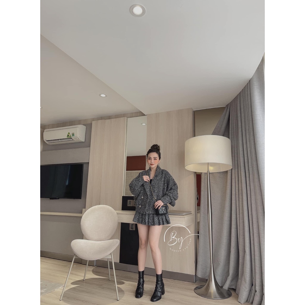 [HÀNG LOẠI 1] Sét Dạ Tiêu Áo Rơi + Chân Váy Xếp Ly | BigBuy360 - bigbuy360.vn