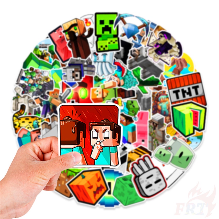 Bộ 100 Hình Dán Họa Tiết Game Minecraft Thời Trang Dùng Trang Trí Vali / Ván Trượt Sáng Tạo DIY