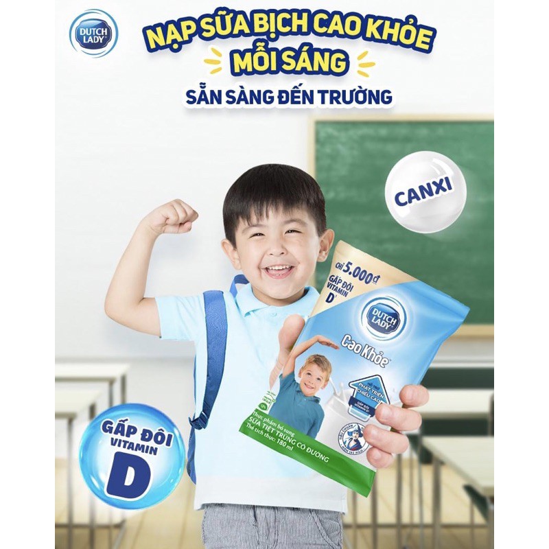 SỮA CÔ GÁI HÀ LAN CAO KHOẺ- BỊCH 180ml(24b/ thùng)